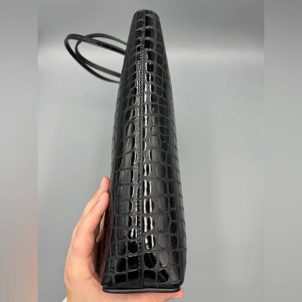 Christian Louboutin Croc Embossed Shiny Leather Tote - Picture 5 of 14